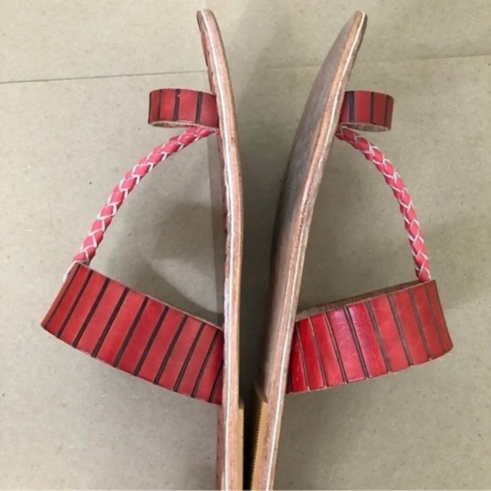 Free People Bora Bora Braided Leather Slip-on Sandals Size 37 - Picture 4 of 7